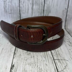 Vintage LL Bean Belt Men 38 Brown Leather Work Belt 0FMH3 Made in USA